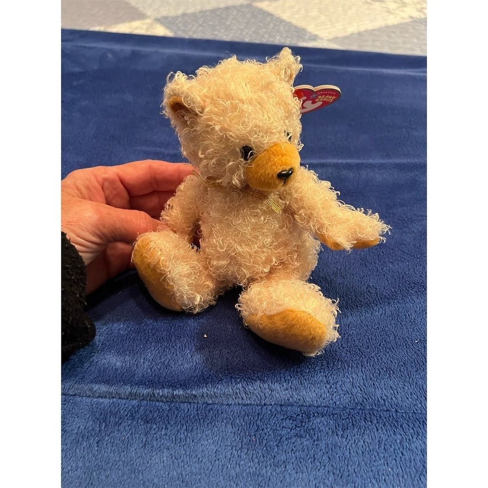 Ty Beanie Baby "Curls" the Bear Retired Collectible Plush‎ 8" Brown